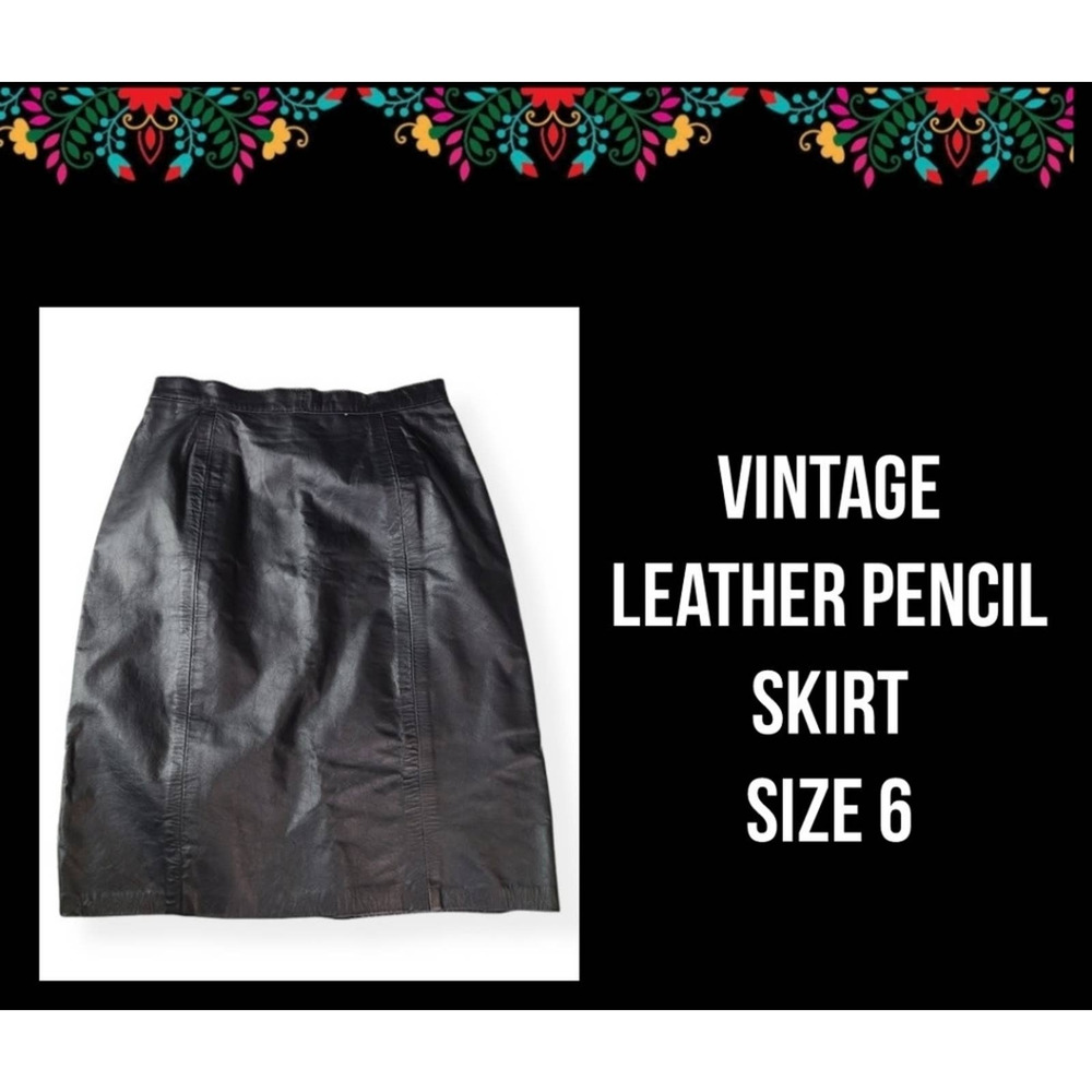 VINTAGE | LEATHER PENCIL SKIRT